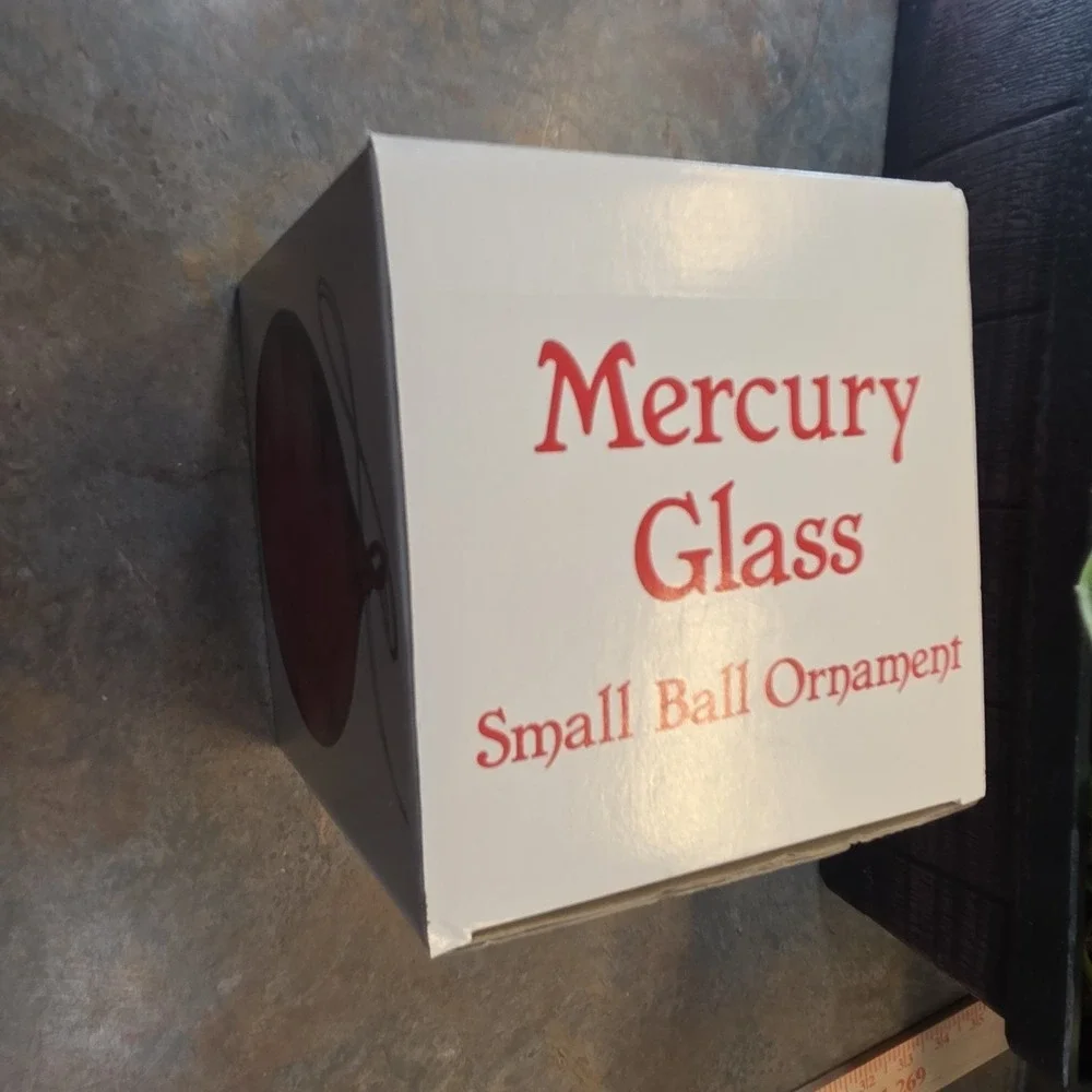 Vintage Dept 56 Mercury Glass Christmas Ball Ornament 6